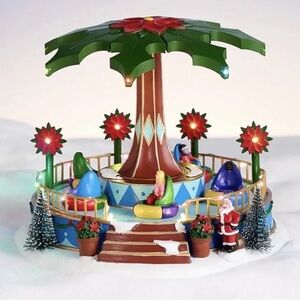 NEW St Nicholas Square Christmas Village Illuminated Music Motion Amusement Park